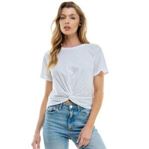 White Hinge Knotted Women's Top